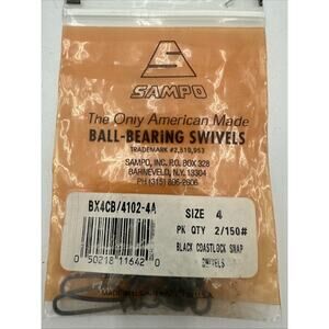 SAMPO Ball Bearing Swivels Size4, Qty2, Black Coastlock Snap.